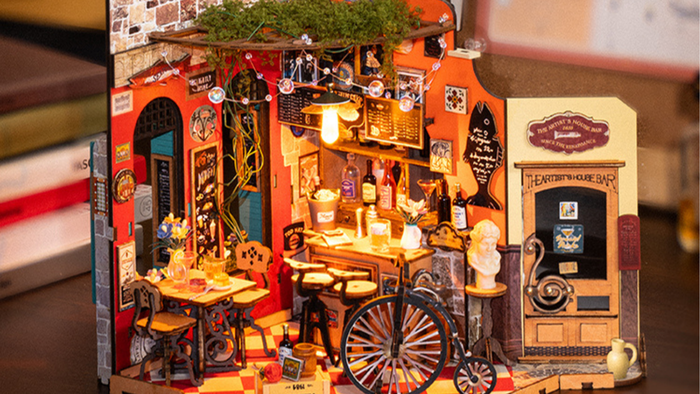 Bouw mee met meester Max, waarom je moet gaan eten in miniatuurhuisje Cheers bar & dining in houten bouwpakket!