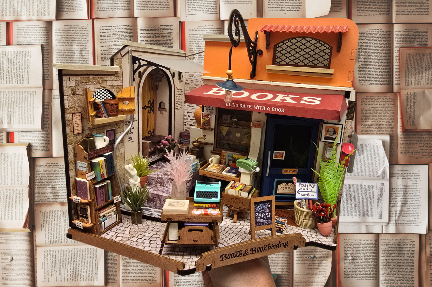 Bouw mee met meester Max en check deze miniatuur Corner bookstore van Rolife!