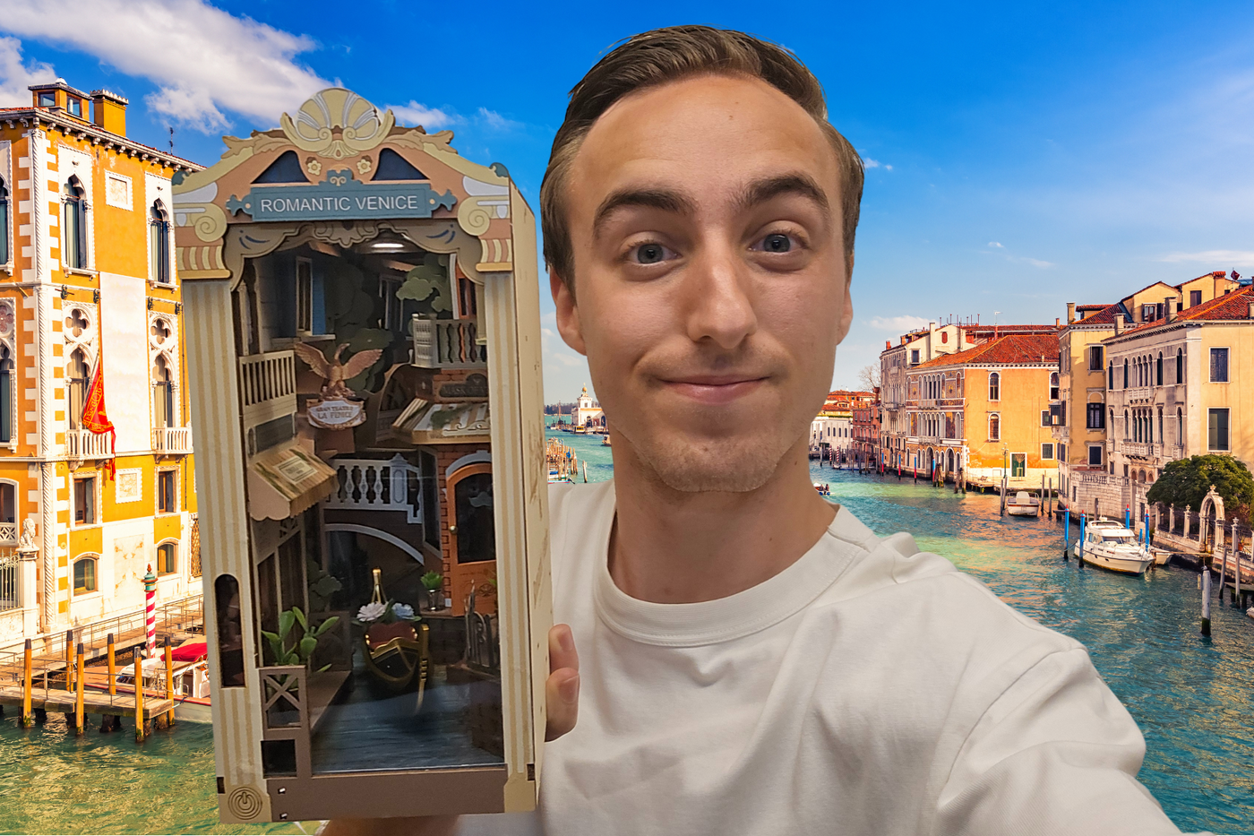 Bouw mee met meester Max en vaar in een gondel in Venetië met deze fantastische Book Nook van Robotime!