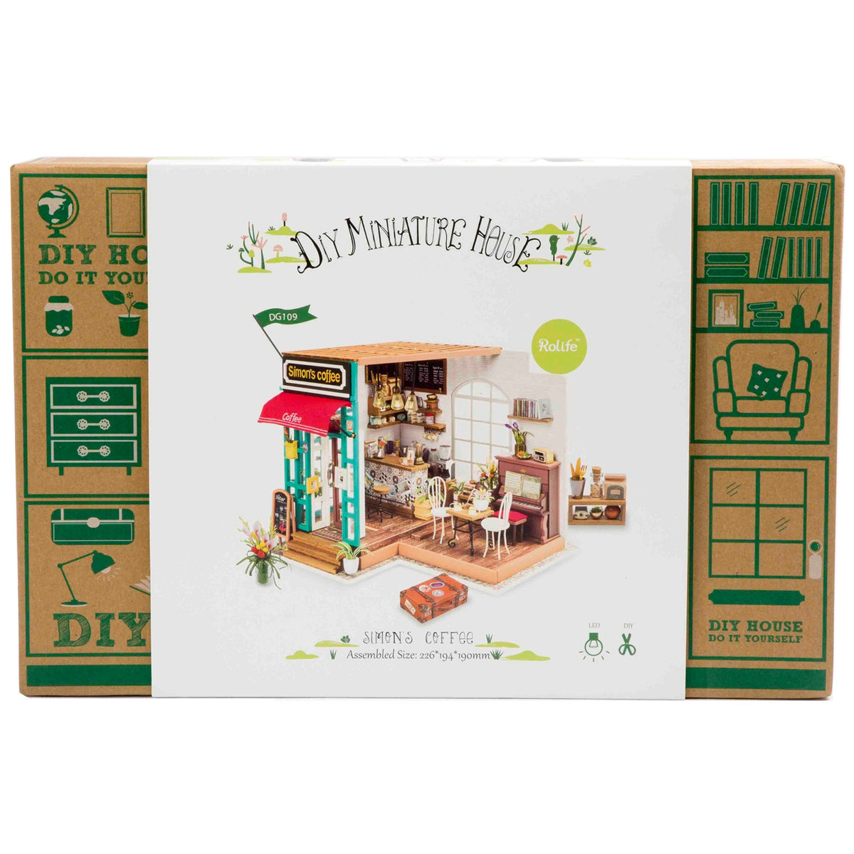 RoWood DIY Miniatuur Poppenhuis Kit Bakkerij | Houten RoWood DIY Miniatuur Poppenhuis Kit Bakkerij | Houten