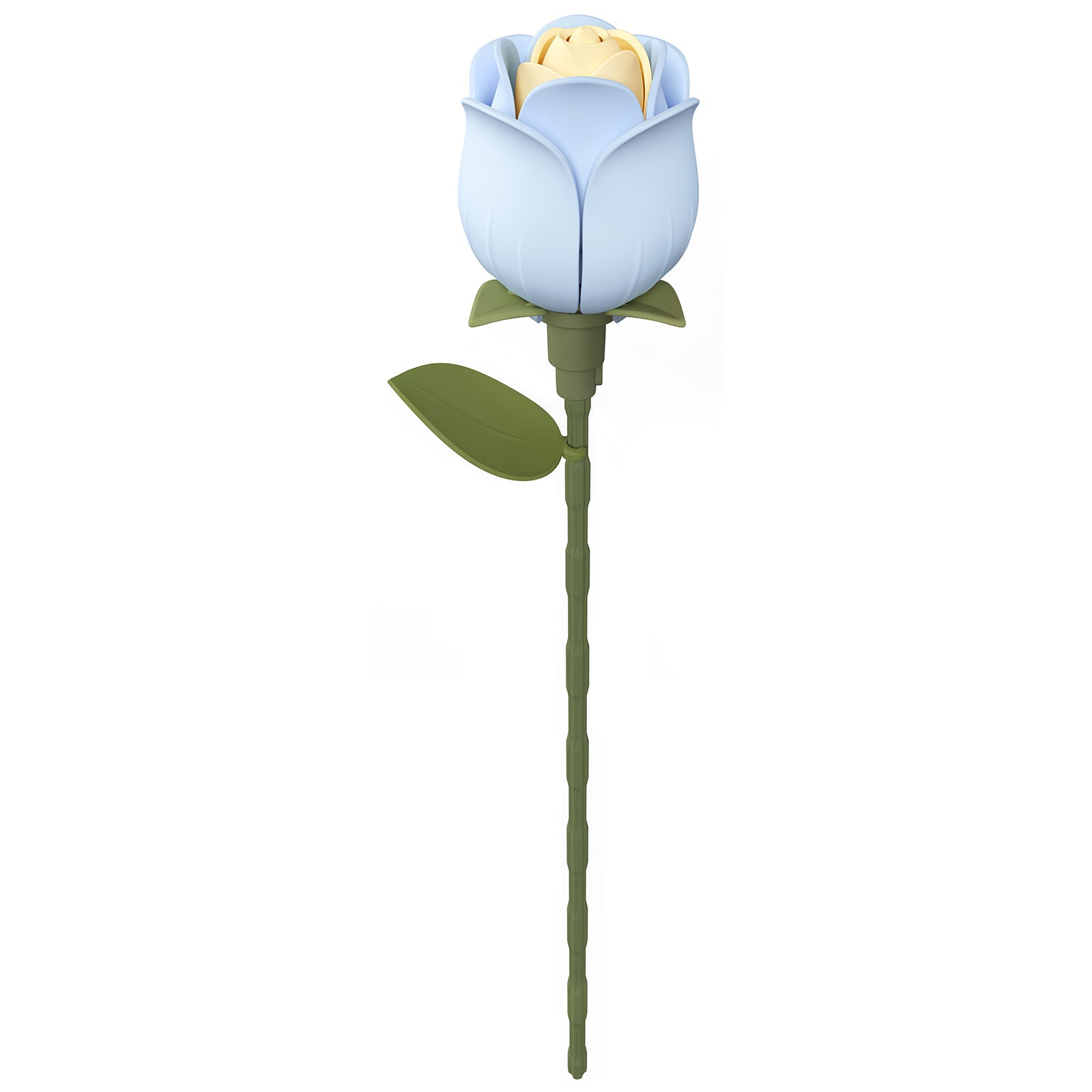 Productfoto van de Robotime Blue Rose, kunststof bouwpakket van een blauwe roos