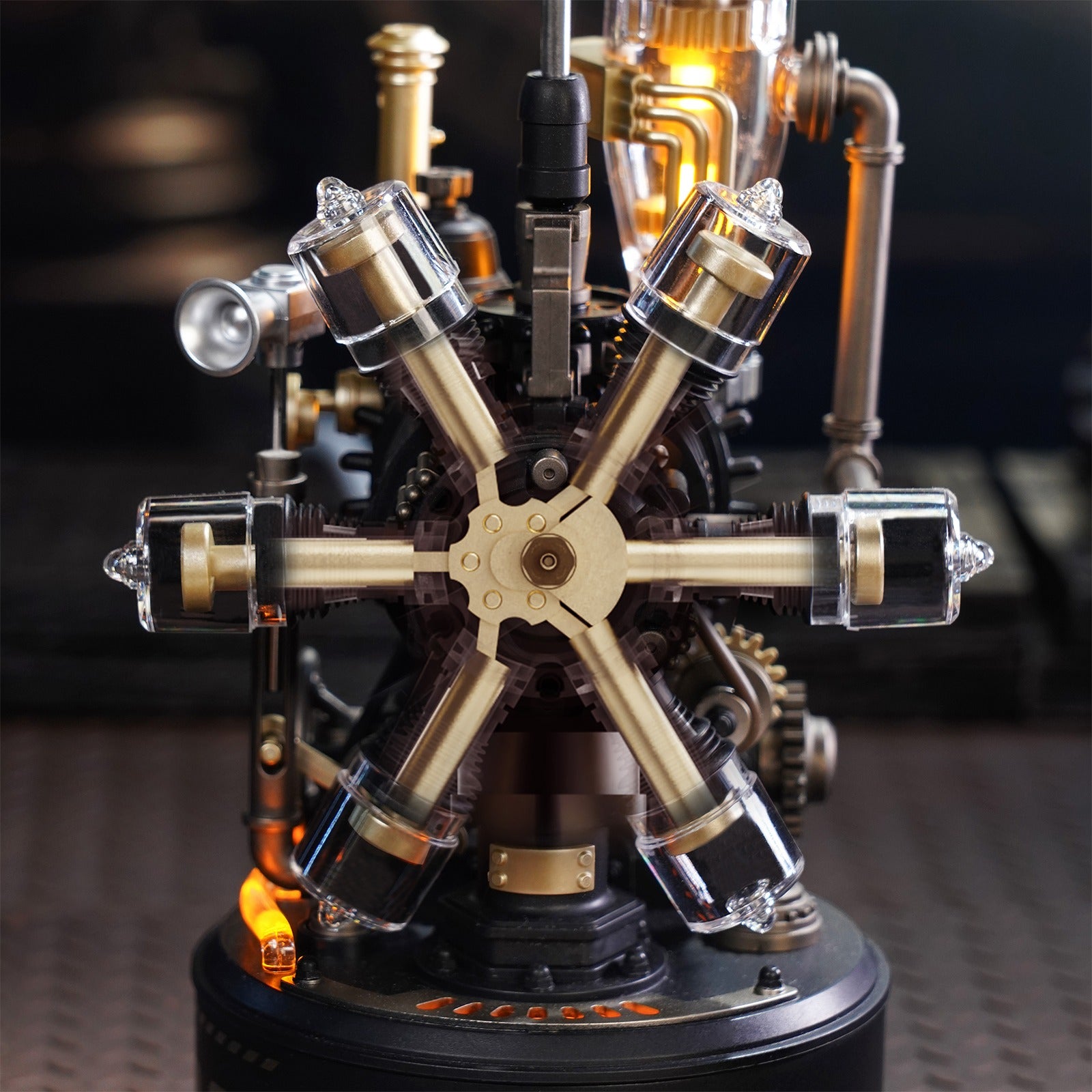 Rad met zuigers van de Robotime Da Vinci Helicopter