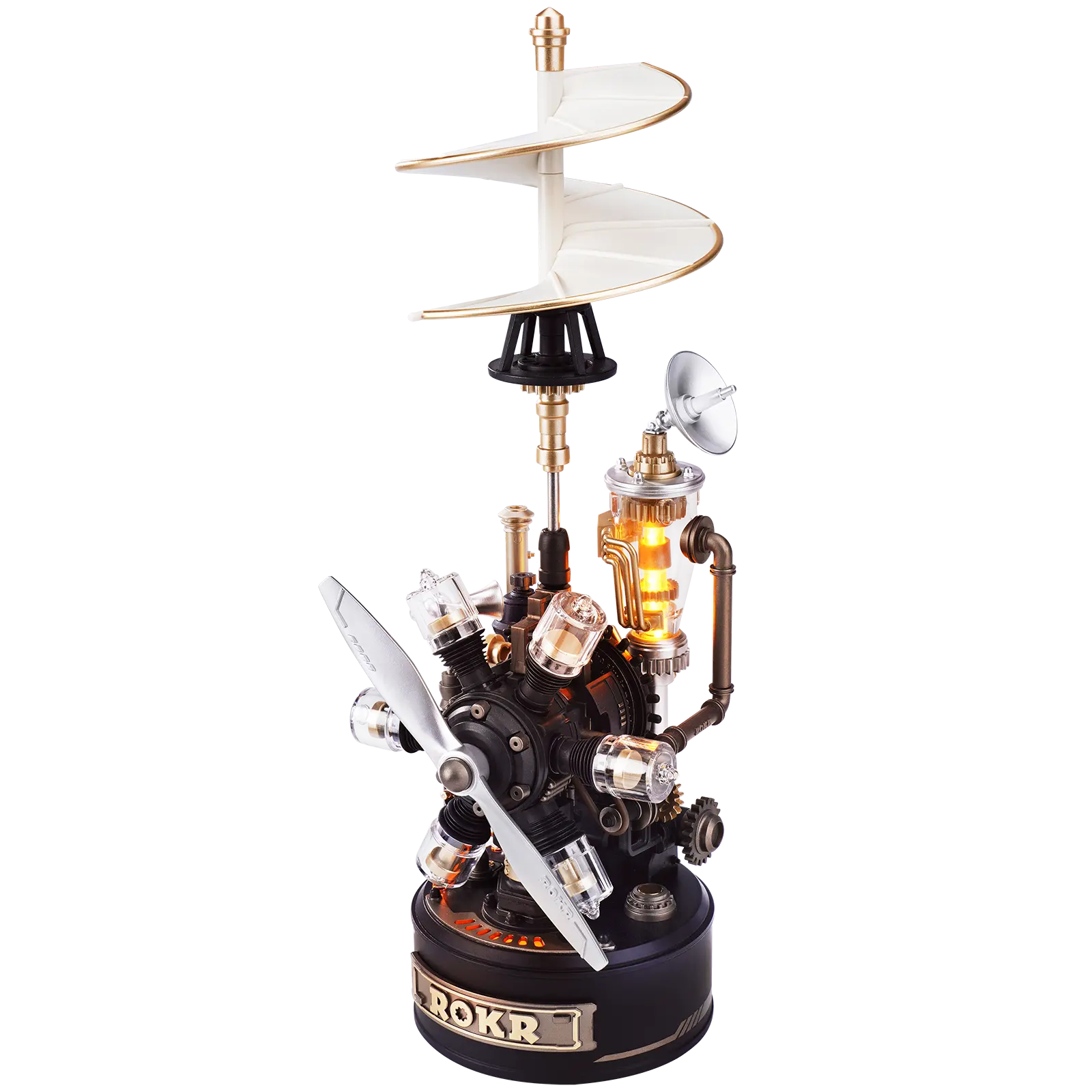 Productfoto van de Robotime Da Vinci Helicopter, modelbouwpakket geïnspireerd op de helikopter van Leonardo da Vinci