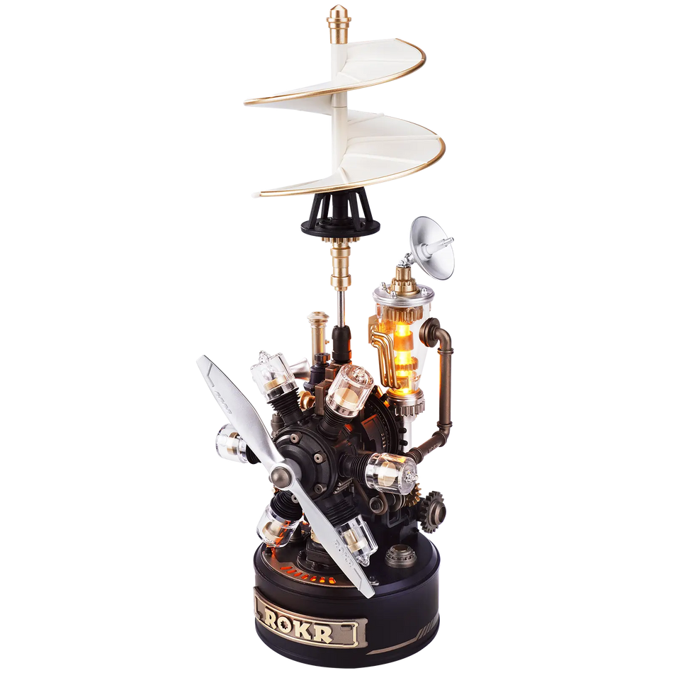 Productfoto van de Robotime Da Vinci Helicopter, modelbouwpakket geïnspireerd op de helikopter van Leonardo da Vinci