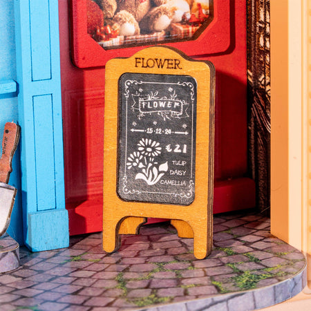 Het winkelbord van de bloemenwinkel in de Robotime Daily Fresh Flower