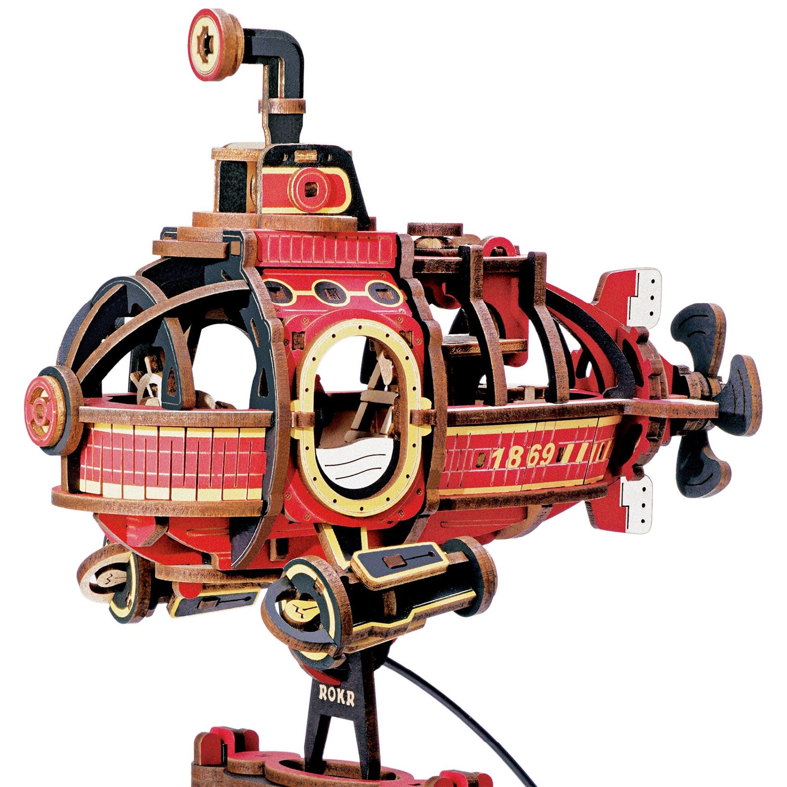 Close-up van het duikbootje van de Robotime Deep-Sea Adventurer