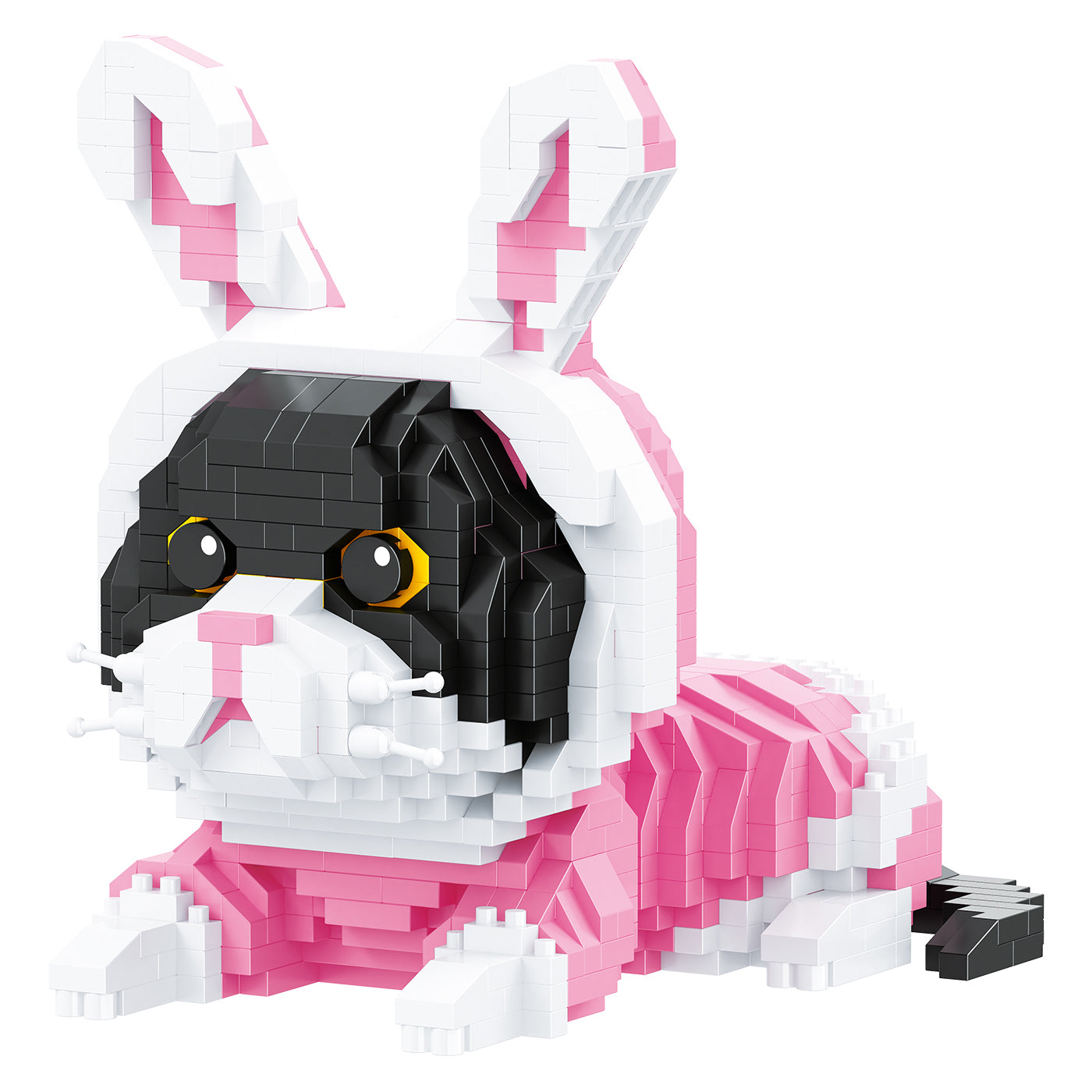 Productfoto van de Balody miniblocks kat in roze konijnenpakje