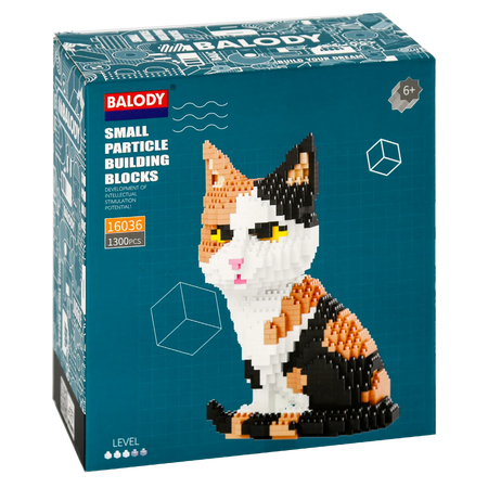 Voorkant verpakking van de Balody miniblocks lapjeskat